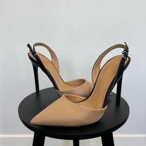 Express Beige & Black Heels